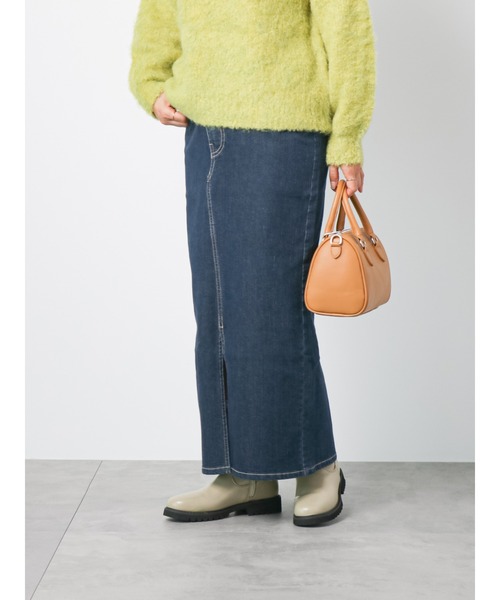 Lugnoncure（ルノンキュール）の「◎裏起毛デニムスカート（スカート・レディース・ブルー/ネイビー/ブラック・MEDIUM/LARGE）」の3枚目の写真