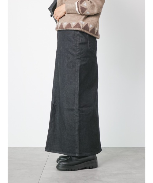 Lugnoncure（ルノンキュール）の「◎裏起毛デニムスカート（スカート・レディース・ブルー/ネイビー/ブラック・MEDIUM/LARGE）」の9枚目の写真