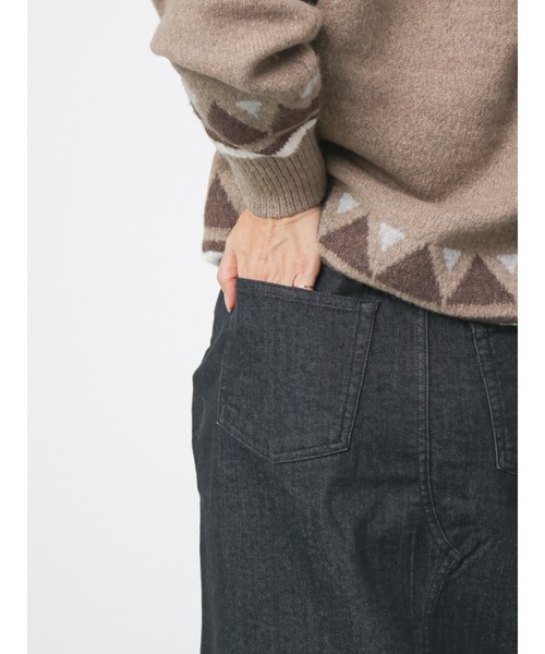 Lugnoncure（ルノンキュール）の「◎裏起毛デニムスカート（スカート・レディース・ブルー/ネイビー/ブラック・MEDIUM/LARGE）」の6枚目の写真