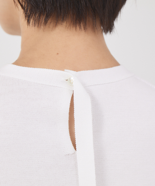 qualite（カリテ）の「シアースリーブニット（ニット/セーター・レディース・ダークベージュ/ダークネイビー/ホワイト・フリー）」の12枚目の写真