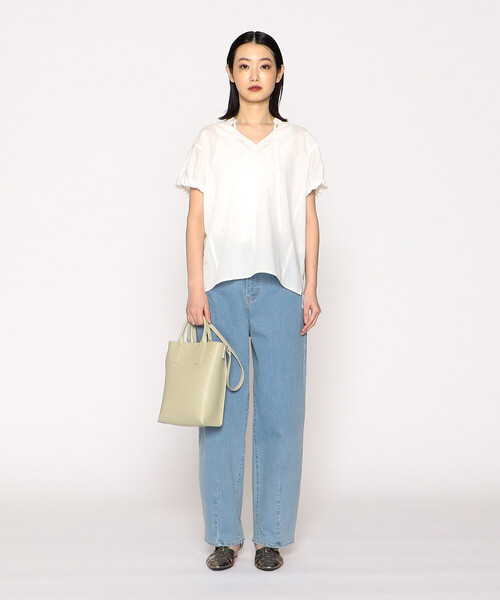 MONO　COMME CA（モノコムサ）の「縦ミニ トート ショルダー（ショルダーバッグ・レディース・ライトグリーン/ブラウン/ブラック/グレイッシュベージュ・FREE）」の12枚目の写真