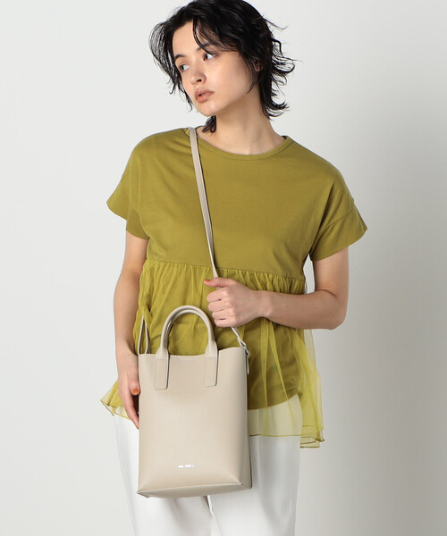 MONO　COMME CA（モノコムサ）の「縦ミニ トート ショルダー（ショルダーバッグ・レディース・ライトグリーン/ブラウン/ブラック/グレイッシュベージュ・FREE）」の4枚目の写真
