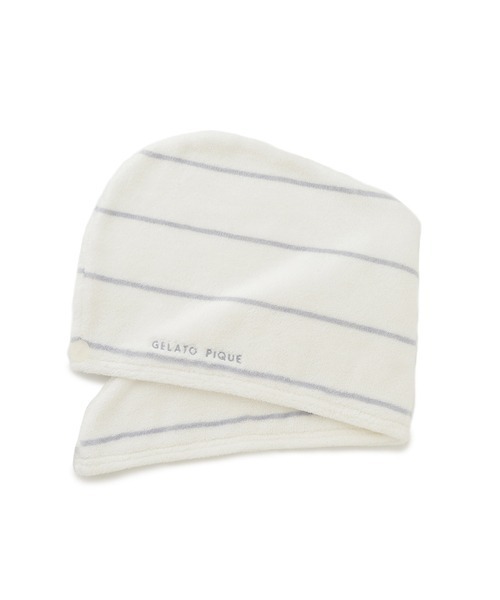 gelato pique（ジェラートピケ）の「吸水速乾ヘアキャップ（ランドリーグッズ・レディース・ストライプ/アイボリー・FREE）」の2枚目の写真