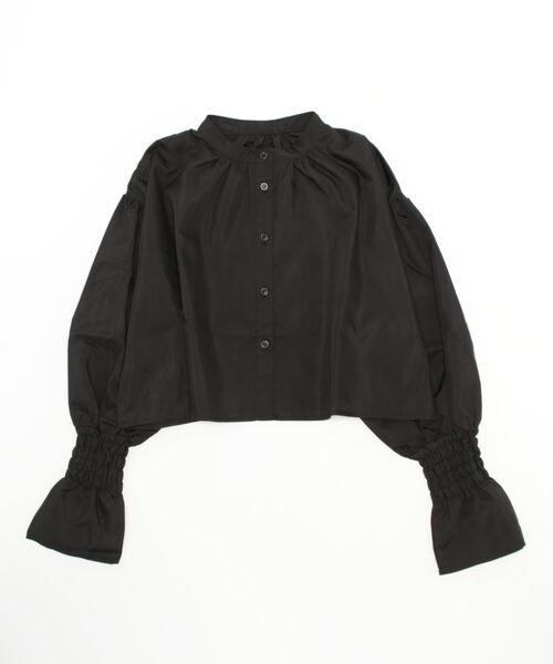 STYLEBLOCK（スタイルブロック）の「ブロードクロップド袖シャーリングブラウス（シャツ/ブラウス・レディース・グレー/ホワイト/ブラック/ライトブルー・M）」の8枚目の写真