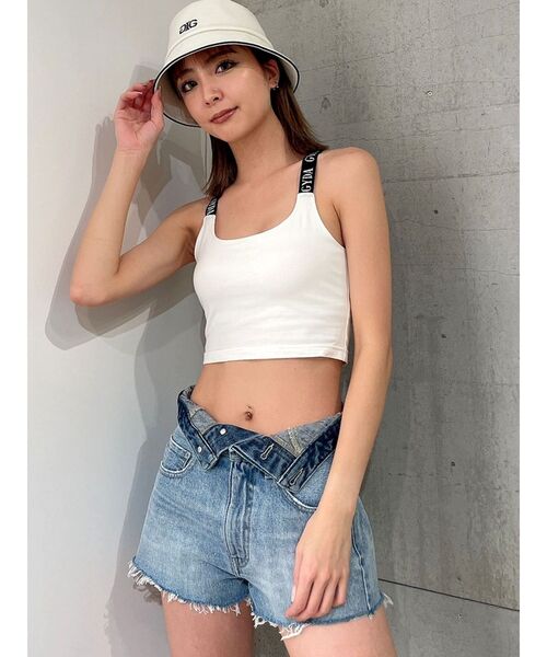 GYDA（ジェイダ）の「GYDA LOGO テープBACKクロスビスチェ（タンクトップ・レディース・ブラック/オフホワイト・FREE）」の12枚目の写真