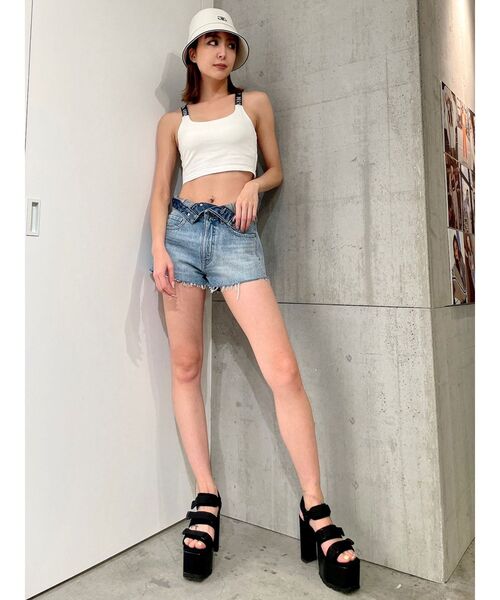 GYDA（ジェイダ）の「GYDA LOGO テープBACKクロスビスチェ（タンクトップ・レディース・ブラック/オフホワイト・FREE）」の18枚目の写真