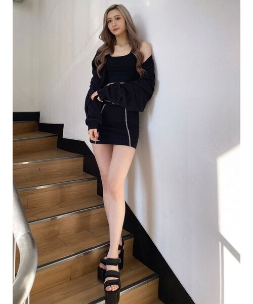 GYDA（ジェイダ）の「GYDA LOGO テープBACKクロスビスチェ（タンクトップ・レディース・ブラック/オフホワイト・FREE）」の22枚目の写真