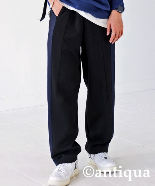 antiqua（アンティカ）の「モード配色ラインパンツ（その他パンツ・レディース・ダークグレー/ブラック・L/M）」の2枚目の写真