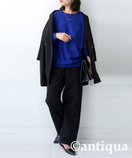 antiqua（アンティカ）の「モード配色ラインパンツ（その他パンツ・レディース・ダークグレー/ブラック・L/M）」の8枚目の写真