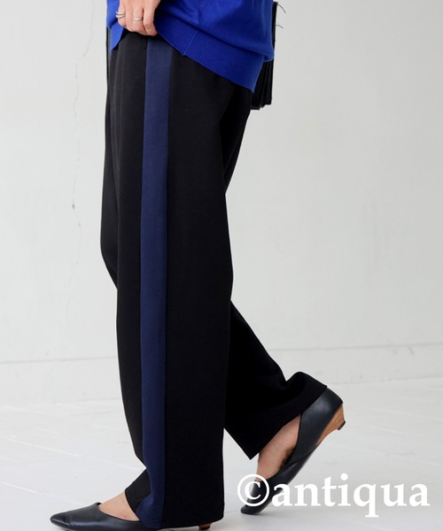 antiqua（アンティカ）の「モード配色ラインパンツ（その他パンツ・レディース・ダークグレー/ブラック・L/M）」の9枚目の写真