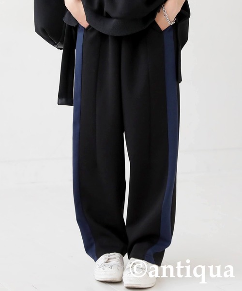 antiqua（アンティカ）の「モード配色ラインパンツ（その他パンツ・レディース・ダークグレー/ブラック・L/M）」の6枚目の写真