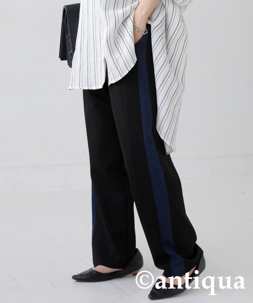 antiqua（アンティカ）の「モード配色ラインパンツ（その他パンツ・レディース・ダークグレー/ブラック・L/M）」の7枚目の写真