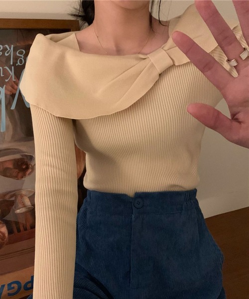 LOPASS（ロパス）の「蝶結びデザインのカットソー（Tシャツ/カットソー・レディース・ブラック/レッド/ベージュ・M）」の15枚目の写真