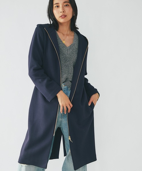 【美品】リヴドロワ◆ダンボールZIPコート　ロングシーズン大活躍の羽織アイテム ロングシーズン大活躍の羽織アイテム】ダンボールZIPコート