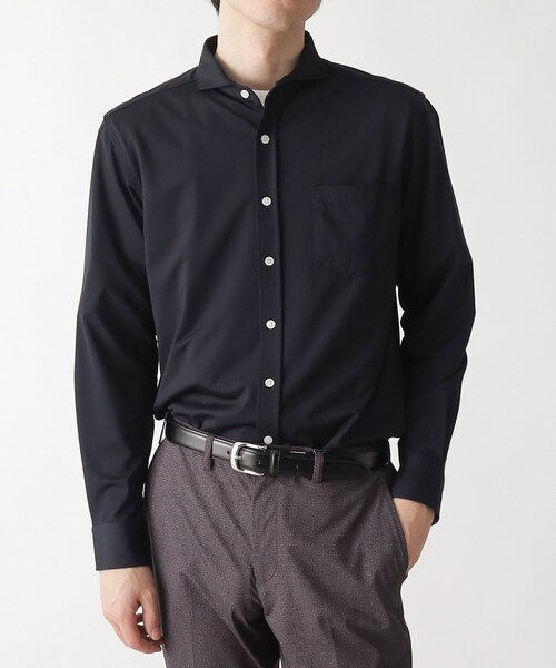 THE SHOP TK (ザ ショップ ティーケー )の「◆【ひんやりとした肌触り】アイスカノコカッタウェイシャツ(シャツ/ブラウス・メンズ・ライトブルー/ライトグレー/ネイビー・01/02/03/04)」の1枚目の写真