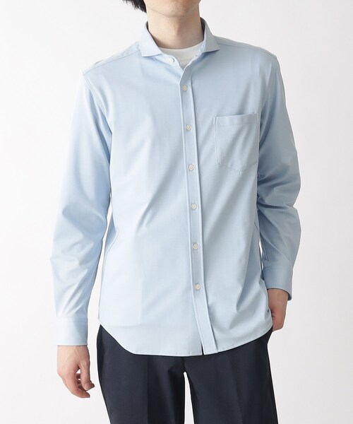 THE SHOP TK (ザ ショップ ティーケー )の「◆【ひんやりとした肌触り】アイスカノコカッタウェイシャツ(シャツ/ブラウス・メンズ・ライトブルー/ライトグレー/ネイビー・01/02/03/04)」の3枚目の写真