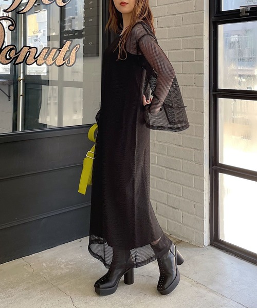 PAGEBOY(ページボーイ)の「メッシュSETワンピース(ワンピース・レディース・オフホワイト/チャコールグレー/ブラック・FREE)」の19枚目の写真