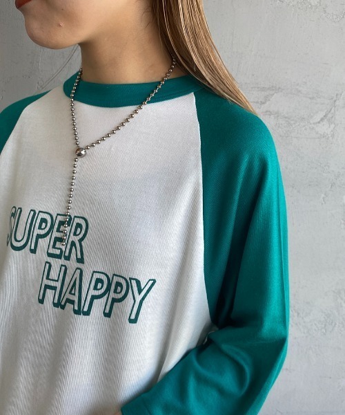 AMERICANA（アメリカーナ）の「[Americana/アメリカーナ] リヨセルコットン ベースボールＴシャツ（Tシャツ/カットソー・レディース・グリーン/ネイビー・ONE SIZE）」の11枚目の写真