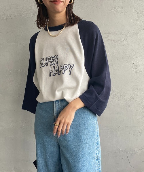 AMERICANA（アメリカーナ）の「[Americana/アメリカーナ] リヨセルコットン ベースボールＴシャツ（Tシャツ/カットソー・レディース・グリーン/ネイビー・ONE SIZE）」の22枚目の写真