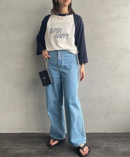 AMERICANA（アメリカーナ）の「[Americana/アメリカーナ] リヨセルコットン ベースボールＴシャツ（Tシャツ/カットソー・レディース・グリーン/ネイビー・ONE SIZE）」の20枚目の写真
