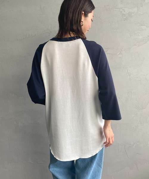 アメリカーナ　ベースボールTシャツ Americana/アメリカーナ] リヨセルコットン ベースボールT