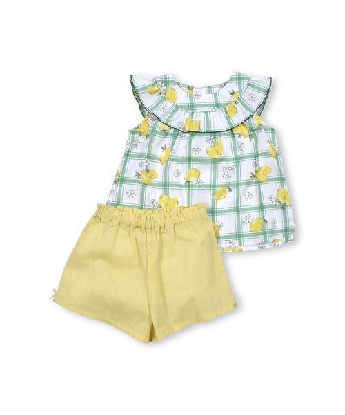 BeBe（ベベ）の「BeBe/【お揃い】コットンレモン柄チュニックパンツセットベビー(80~90cm)（ロンパース・キッズ・イエロー・90/80）」の14枚目の写真