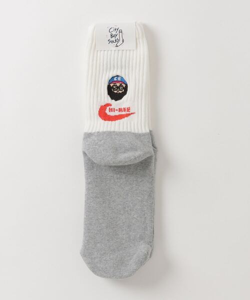 HLNA（エイチエルエヌエー）の「【Chi-bee】ビューン SOX（ソックス/靴下・メンズ・ネイビー系/グリーン系/ホワイト系・ONE SIZE）」の2枚目の写真