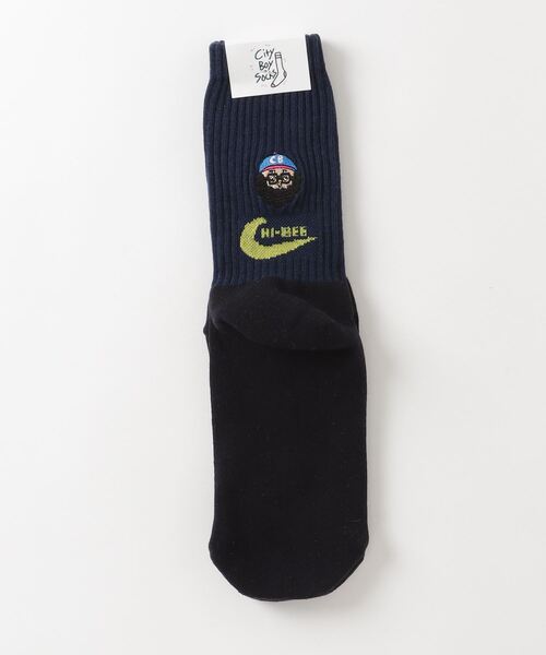 HLNA（エイチエルエヌエー）の「【Chi-bee】ビューン SOX（ソックス/靴下・メンズ・ネイビー系/グリーン系/ホワイト系・ONE SIZE）」の3枚目の写真