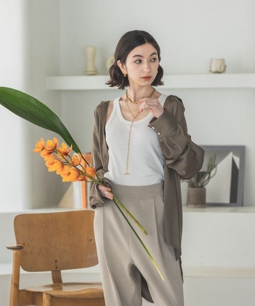 eL（エル）の「【eL】MadeinJapan Basic Tanktop/197836（タンクトップ・レディース・ブラック/ホワイト/ミント・FREE）」の6枚目の写真