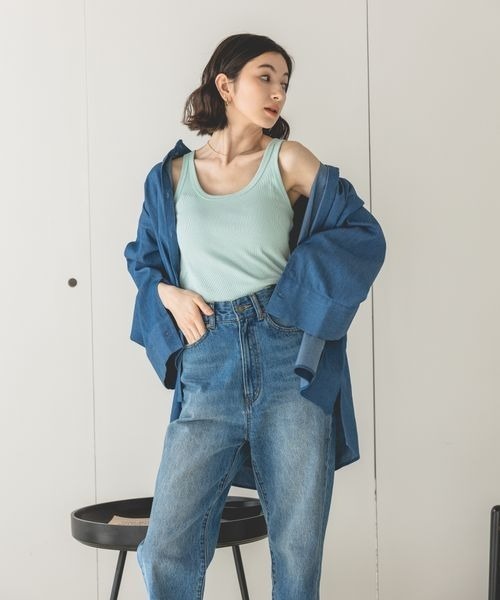 eL（エル）の「【eL】MadeinJapan Basic Tanktop/197836（タンクトップ・レディース・ブラック/ホワイト/ミント・FREE）」の7枚目の写真