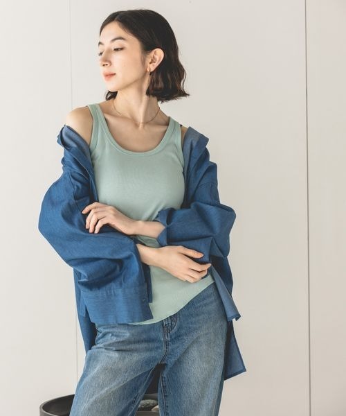 eL（エル）の「【eL】MadeinJapan Basic Tanktop/197836（タンクトップ・レディース・ブラック/ホワイト/ミント・FREE）」の13枚目の写真