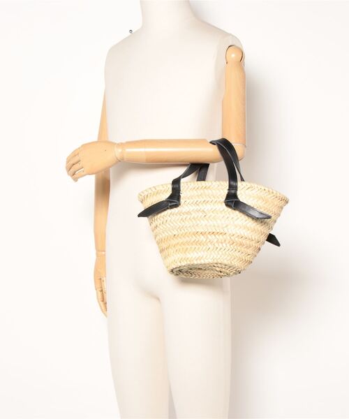 Fatima morocco(ファティマモロッコ)の「FATIMA MOROCCO: LEATHER HANDLE BSKT(ショルダーバッグ・レディース・ホワイト/ブラック・FREE)」の3枚目の写真