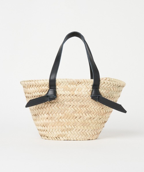 Fatima morocco(ファティマモロッコ)の「FATIMA MOROCCO: LEATHER HANDLE BSKT(ショルダーバッグ・レディース・ホワイト/ブラック・FREE)」の2枚目の写真