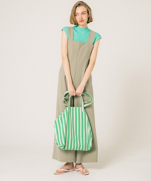 coca（coca）（コカ）の「カットカルゼタックサロペット（サロペット/オーバーオール・レディース・ベージュ/ブラック・M/L）」の6枚目の写真