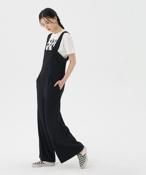 coca（coca）（コカ）の「カットカルゼタックサロペット（サロペット/オーバーオール・レディース・ベージュ/ブラック・M/L）」の7枚目の写真