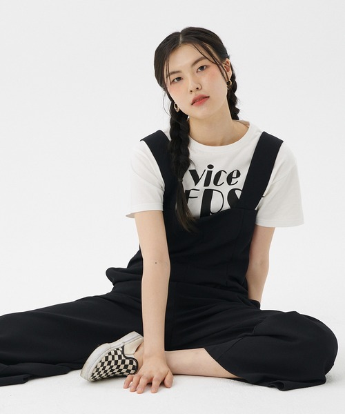 coca（coca）（コカ）の「カットカルゼタックサロペット（サロペット/オーバーオール・レディース・ベージュ/ブラック・M/L）」の10枚目の写真