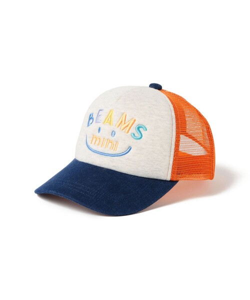 BEAMS mini(ビームスミニ)の「BEAMS mini / スマイル メッシュ キャップ 23(キャップ・キッズ・オレンジ/ブルー/ピンク/ナチュラル・ONE SIZE)」の9枚目の写真