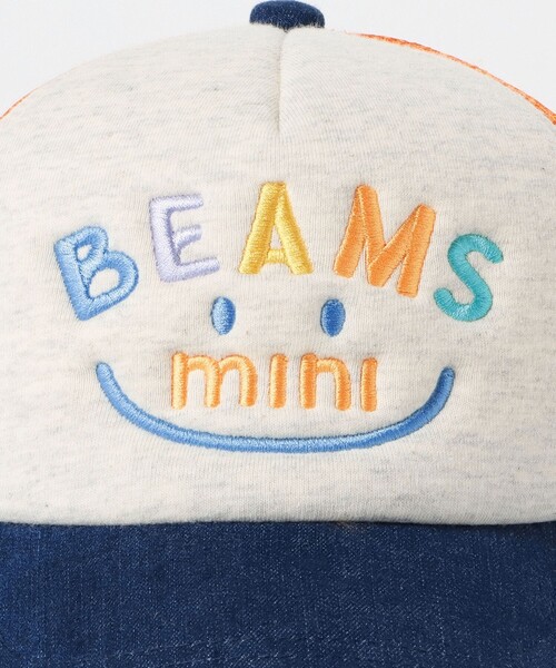 BEAMS mini(ビームスミニ)の「BEAMS mini / スマイル メッシュ キャップ 23(キャップ・キッズ・オレンジ/ブルー/ピンク/ナチュラル・ONE SIZE)」の7枚目の写真