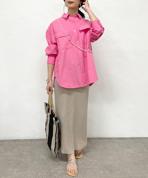 SHENERY（シーナリー）の「コットンビッグシャツ（シャツ/ブラウス・レディース・ピンク/イエロー/オフホワイト/ベージュ・FREE）」の13枚目の写真