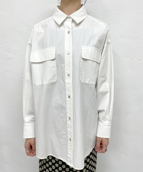 SHENERY（シーナリー）の「コットンビッグシャツ（シャツ/ブラウス・レディース・ピンク/イエロー/オフホワイト/ベージュ・FREE）」の17枚目の写真