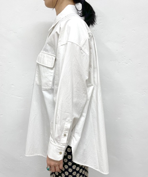 SHENERY（シーナリー）の「コットンビッグシャツ（シャツ/ブラウス・レディース・ピンク/イエロー/オフホワイト/ベージュ・FREE）」の18枚目の写真