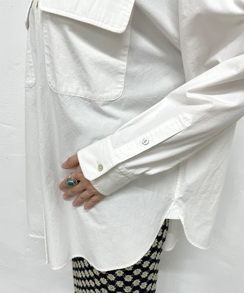 SHENERY（シーナリー）の「コットンビッグシャツ（シャツ/ブラウス・レディース・ピンク/イエロー/オフホワイト/ベージュ・FREE）」の22枚目の写真