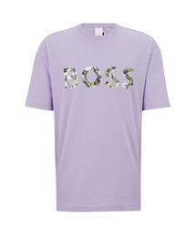 BOSS ボス★コットンジャージー Tシャツ ロゴディテール BOSS（ボス）の「ラバープリントBOSSロゴ コットンジャージー T