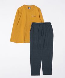 Champion（チャンピオン）の「Champion/チャンピオン ルームウェア ワンポイントロゴ 綿混天竺 長袖長パンツ（ルームウェア/パジャマ）」