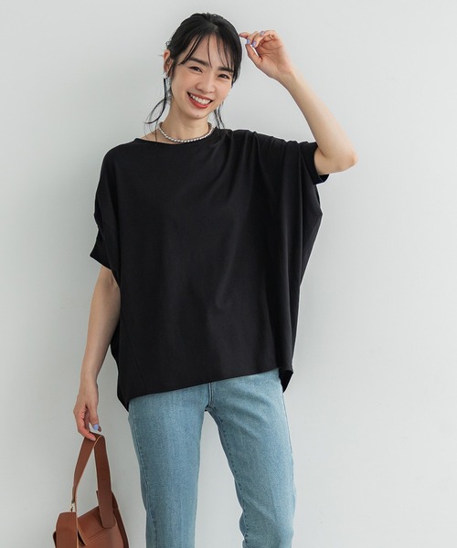 coca(coca)(コカ)の「バンザイスリーブTシャツ(Tシャツ/カットソー・レディース・A/ブラック/ホワイト/B・M/L)」の9枚目の写真