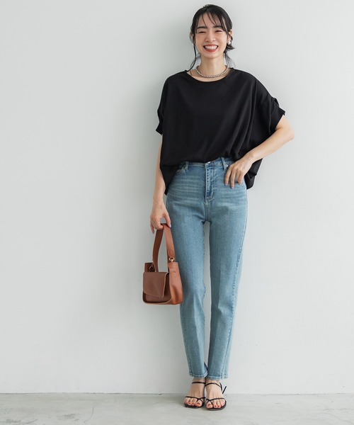 coca(coca)(コカ)の「バンザイスリーブTシャツ(Tシャツ/カットソー・レディース・A/ブラック/ホワイト/B・M/L)」の10枚目の写真