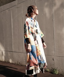 配色ARTシャツワンピース