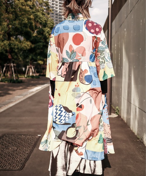 rovtski（ロフトスキー）の「配色ARTシャツワンピース（シャツワンピース・レディース・ホワイト・FREE）」の10枚目の写真