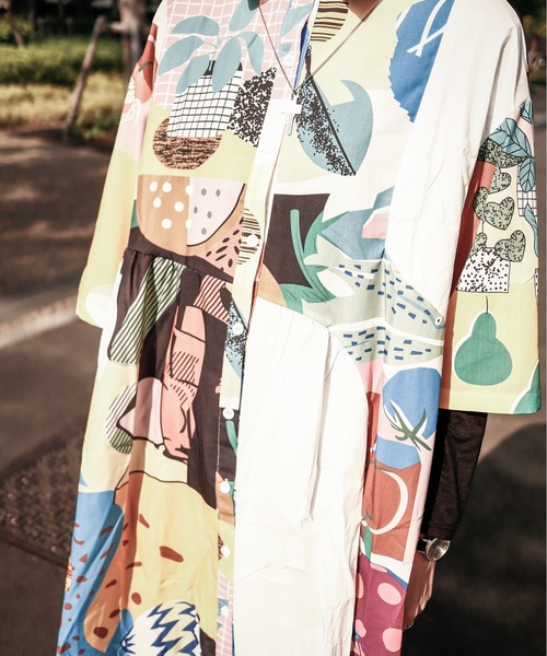 rovtski（ロフトスキー）の「配色ARTシャツワンピース（シャツワンピース・レディース・ホワイト・FREE）」の13枚目の写真