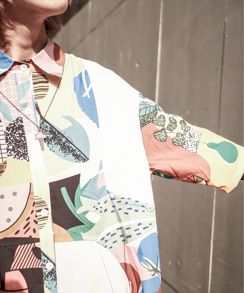 rovtski（ロフトスキー）の「配色ARTシャツワンピース（シャツワンピース・レディース・ホワイト・FREE）」の15枚目の写真